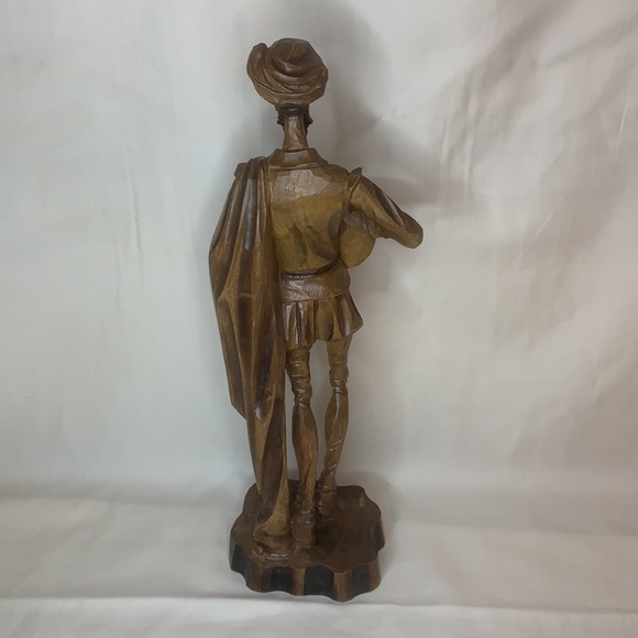 Large vintage hand carved wooden figure with instrument - Picture 14 of 16
